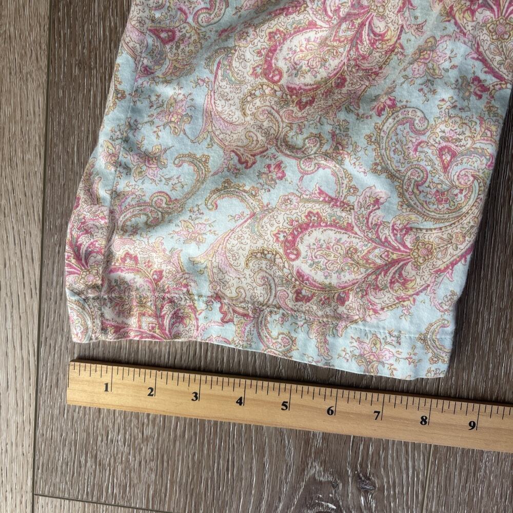 Lauren Ralph Lauren Women S Pajama Set Paisley Print Button Up Top Pants Flannel - Picture 7 of 16
